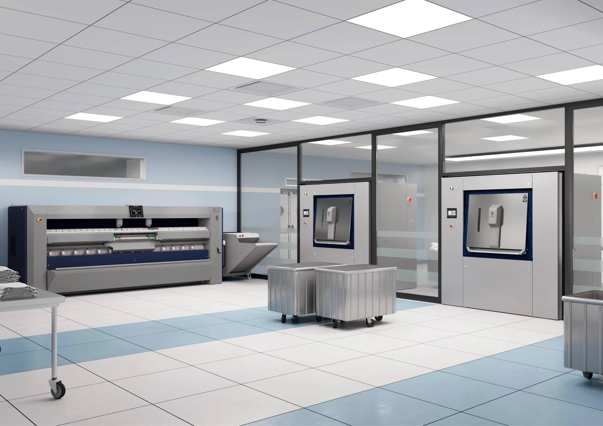 Instalación de lavandería industrial